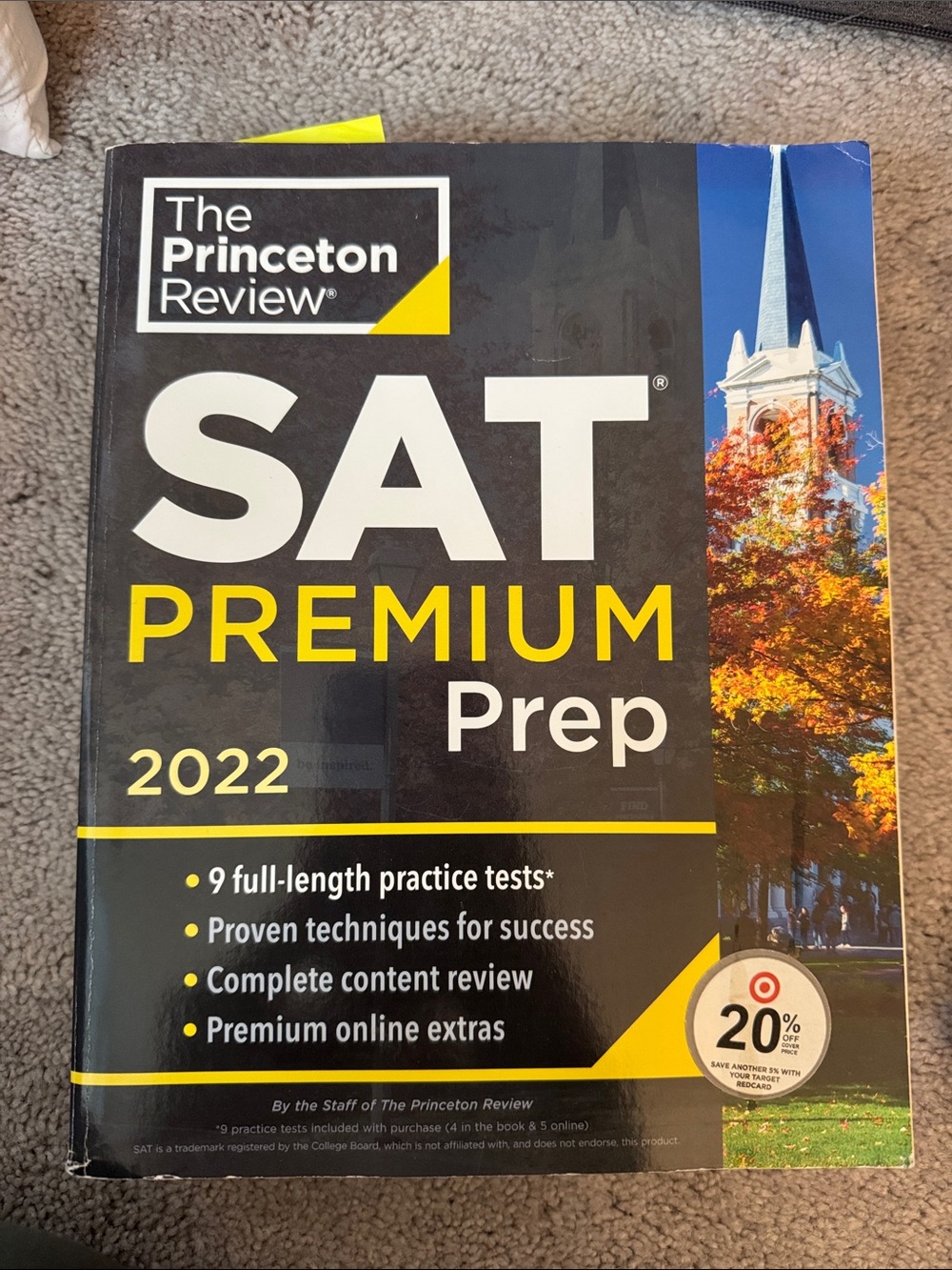 The Princeton Review SAT Premium Prep 2022 - Black & Yellow